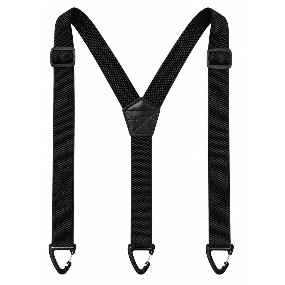 Suspenders for Men Hidden Black Snap Clips 1.5" Wide